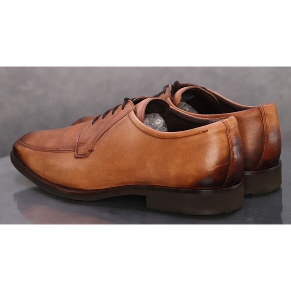 ECCO Calcan Men\'s Derby Dress Shoes Size EU 45 US 11-11.5 Leather British Tan main image 4